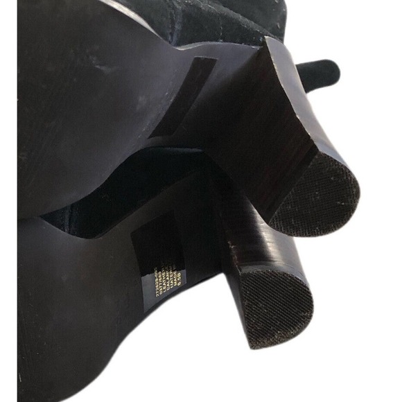 Colin Stuart Tall Black High Wood Heel Suede Knee High Boots Women’s Size 8.5 - Picture 8 of 8